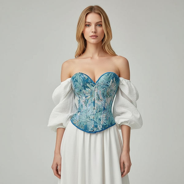 corset-azul-con-flores-estilo-vintage