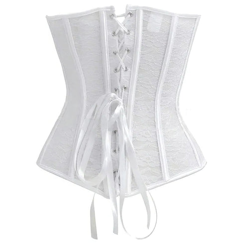 detalles del corset blanco encaje