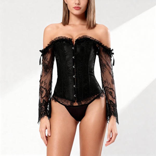 Bustier Corset de Encaje Negro